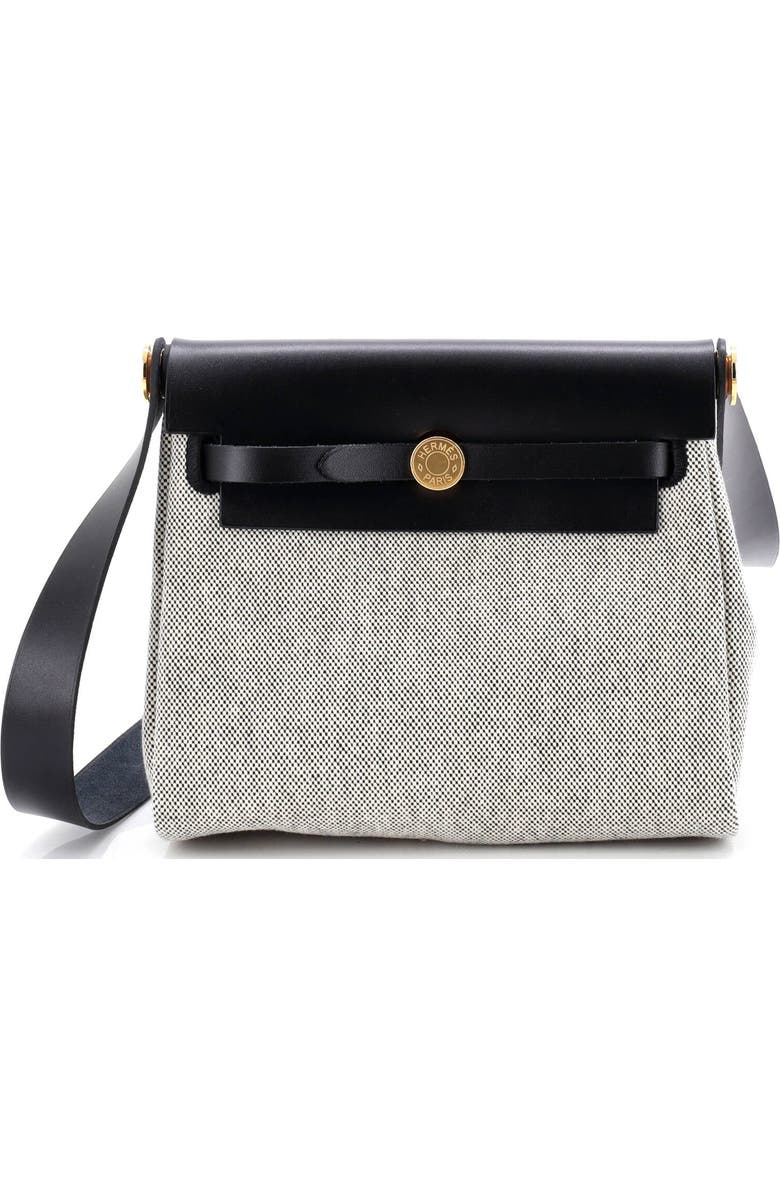 Pre-Owned Hermes Herbag Zip Toile and Leather 20, Main, color, Noir