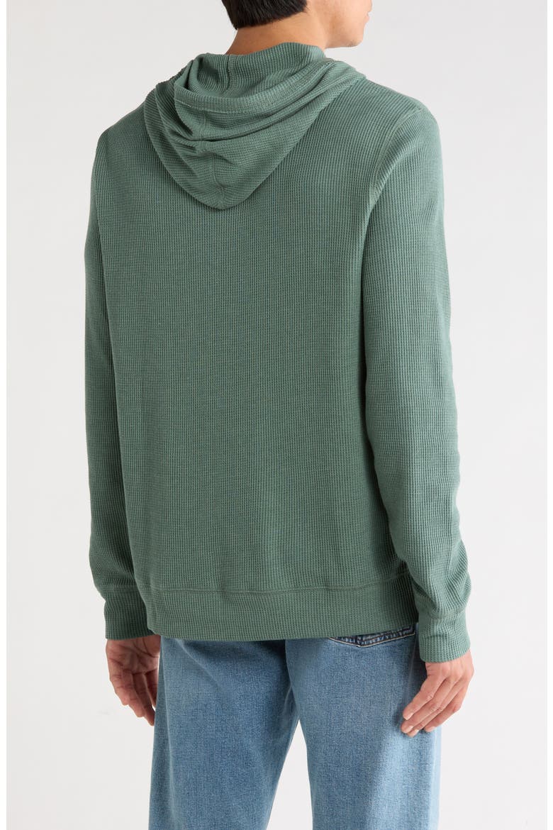 Waffle Knit Jersey Hoodie, Alternate, color, DARK FOREST