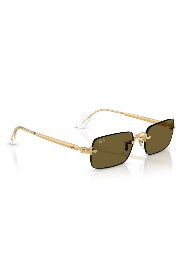 54mm Polarized Rectangular Sunglasses, Alternate, color, ARISTA / DARK BROWN