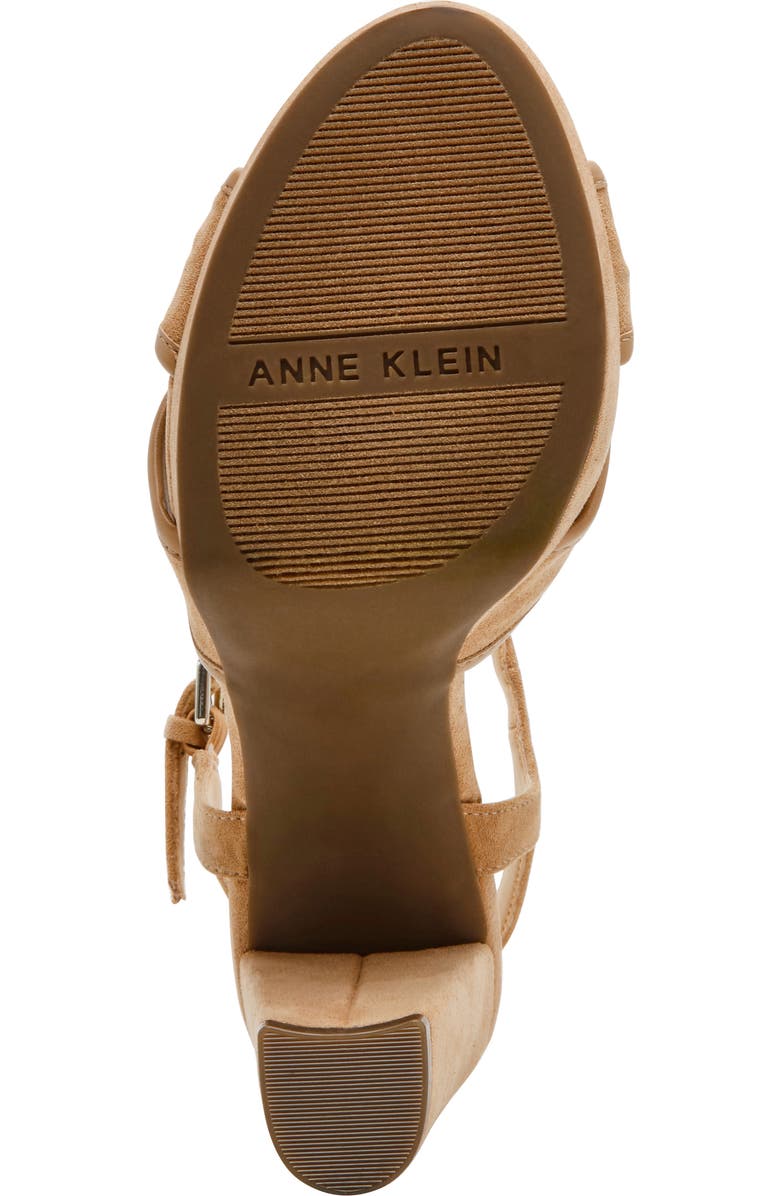 Anne Klein Verde Ankle Strap Platform Sandal, Alternate, color, Natural Suede
