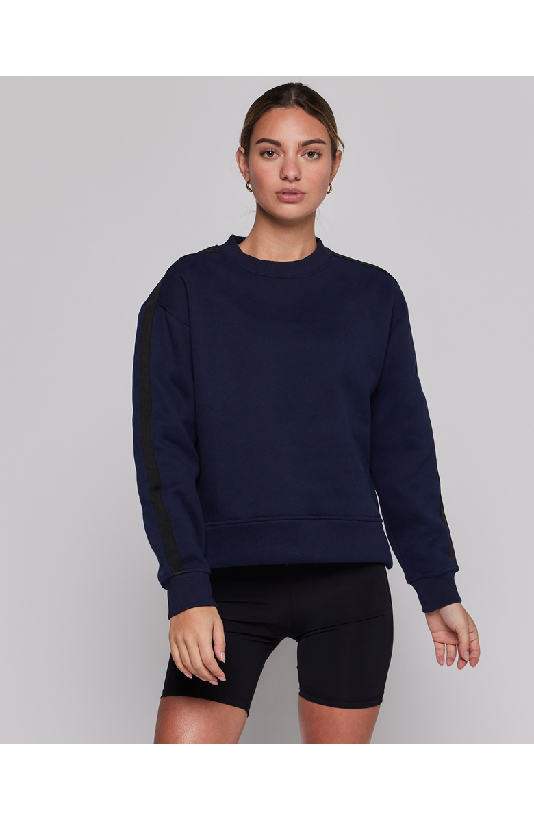Rebody Active Sideline Fleece Sweatshirt, Main, color, True Navy/Black