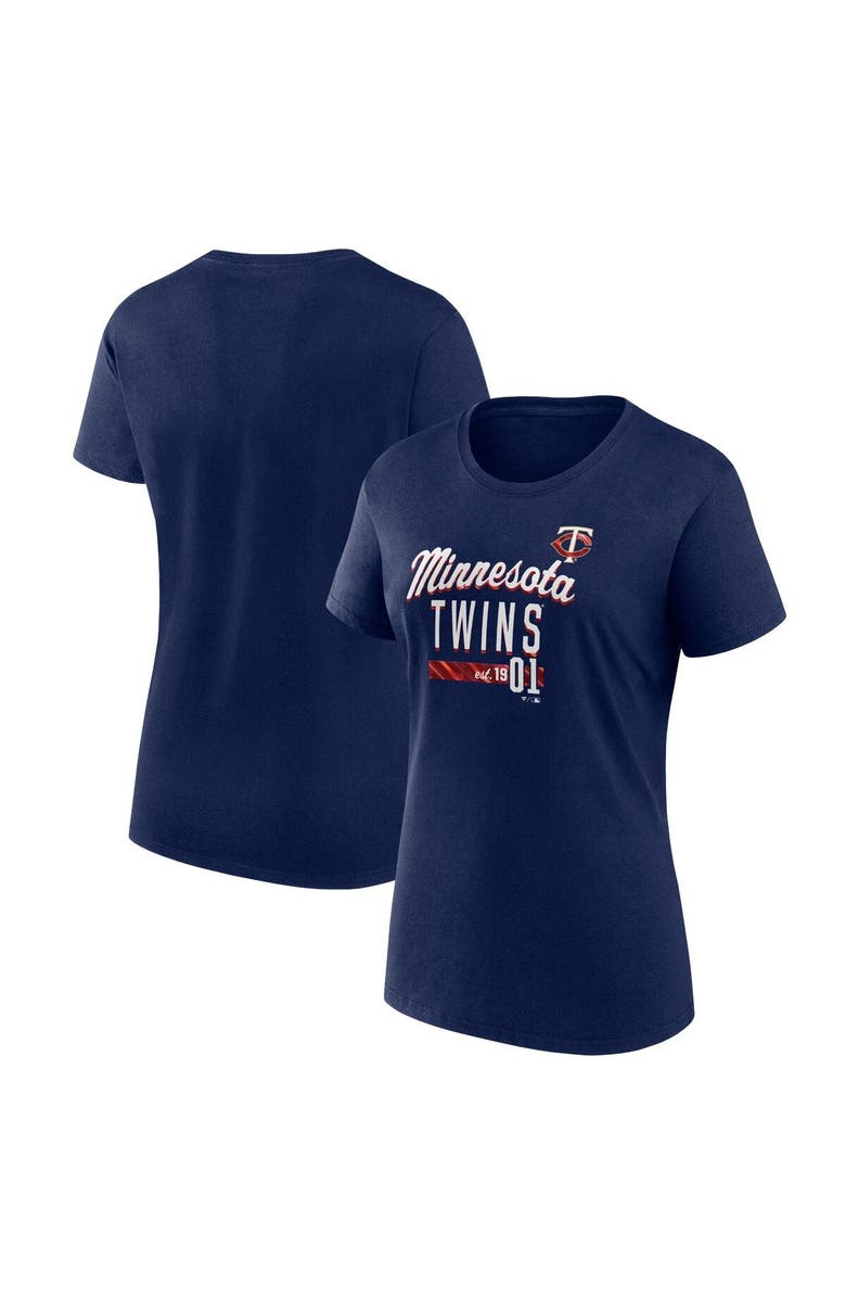 FANATICS Women's Fanatics Branded Navy Minnesota Twins Logo Fitted T-Shirt, Main, color, 