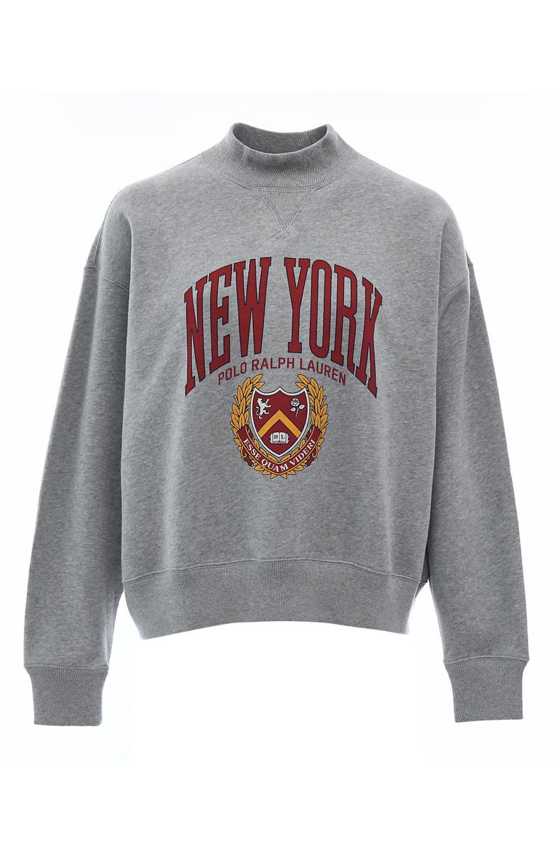 Polo Ralph Lauren Varsity Mock Neck Graphic Sweatshirt, Alternate, color, 