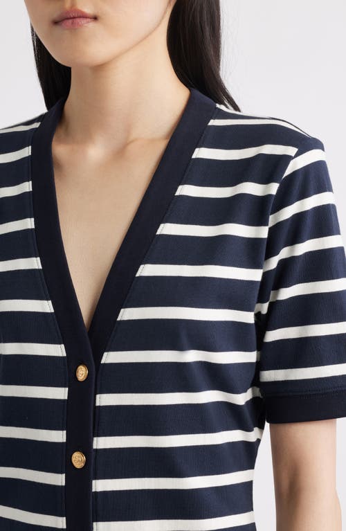 Frame The Striped Sailor Organic Cotton Midi Dress In Blue