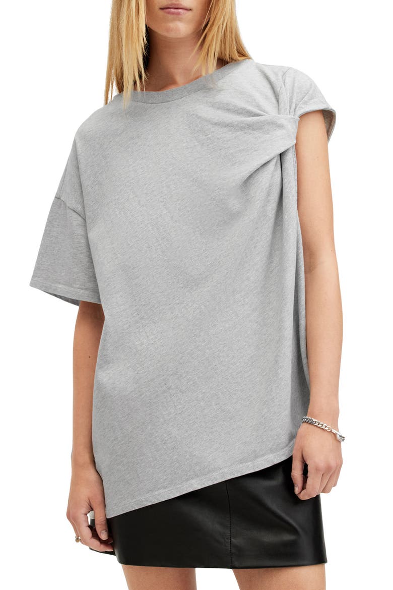 Onyx Twist Sleeve T-Shirt, Main, color, GREY MARL