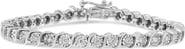 Haus of Brilliance 14K White Gold 1.00 Cttw Lab Grown Diamond "S" Link Tennis Bracelet