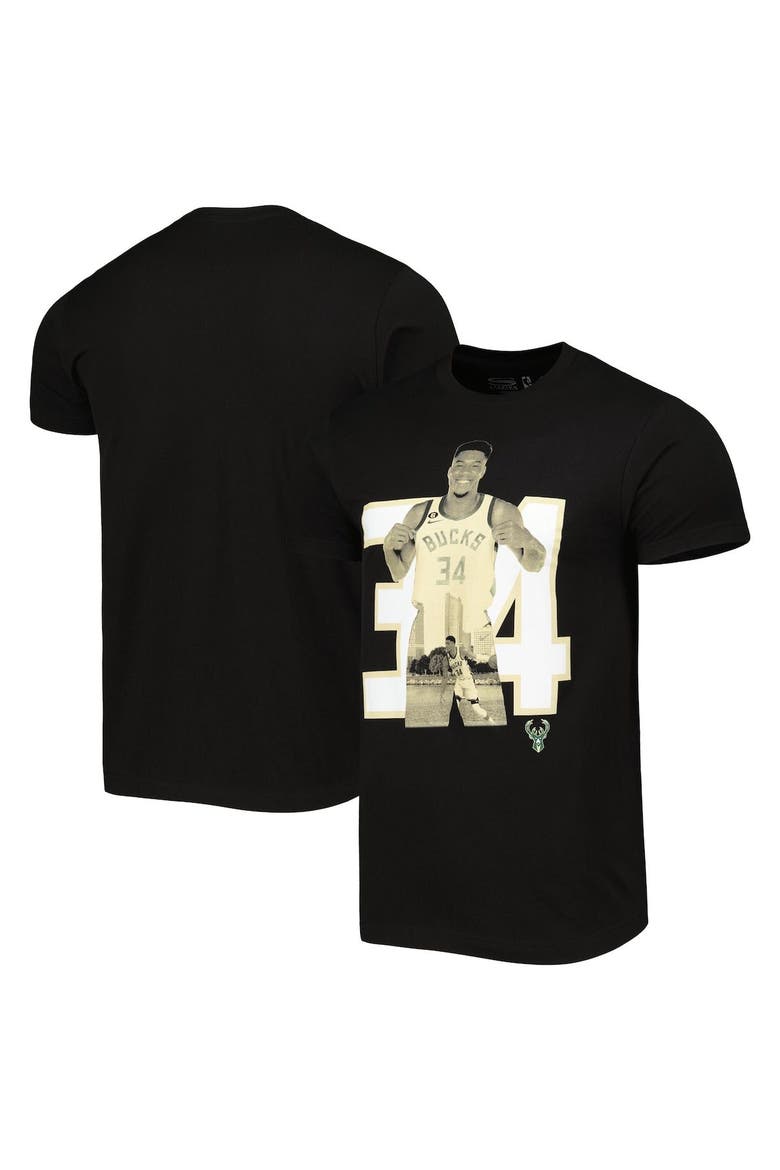 Men's Stadium Essentials Giannis Antetokounmpo Black Milwaukee Bucks Player Metro T-Shirt, Main, color, Black