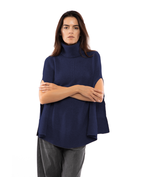 Pure Cashmere Turtleneck Poncho