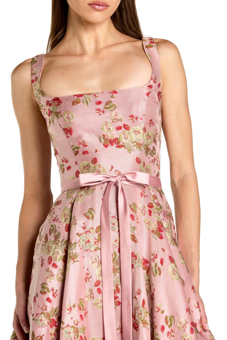 Sleeveless Brocade A Line Midi Dress, Alternate, color, Pink Multi