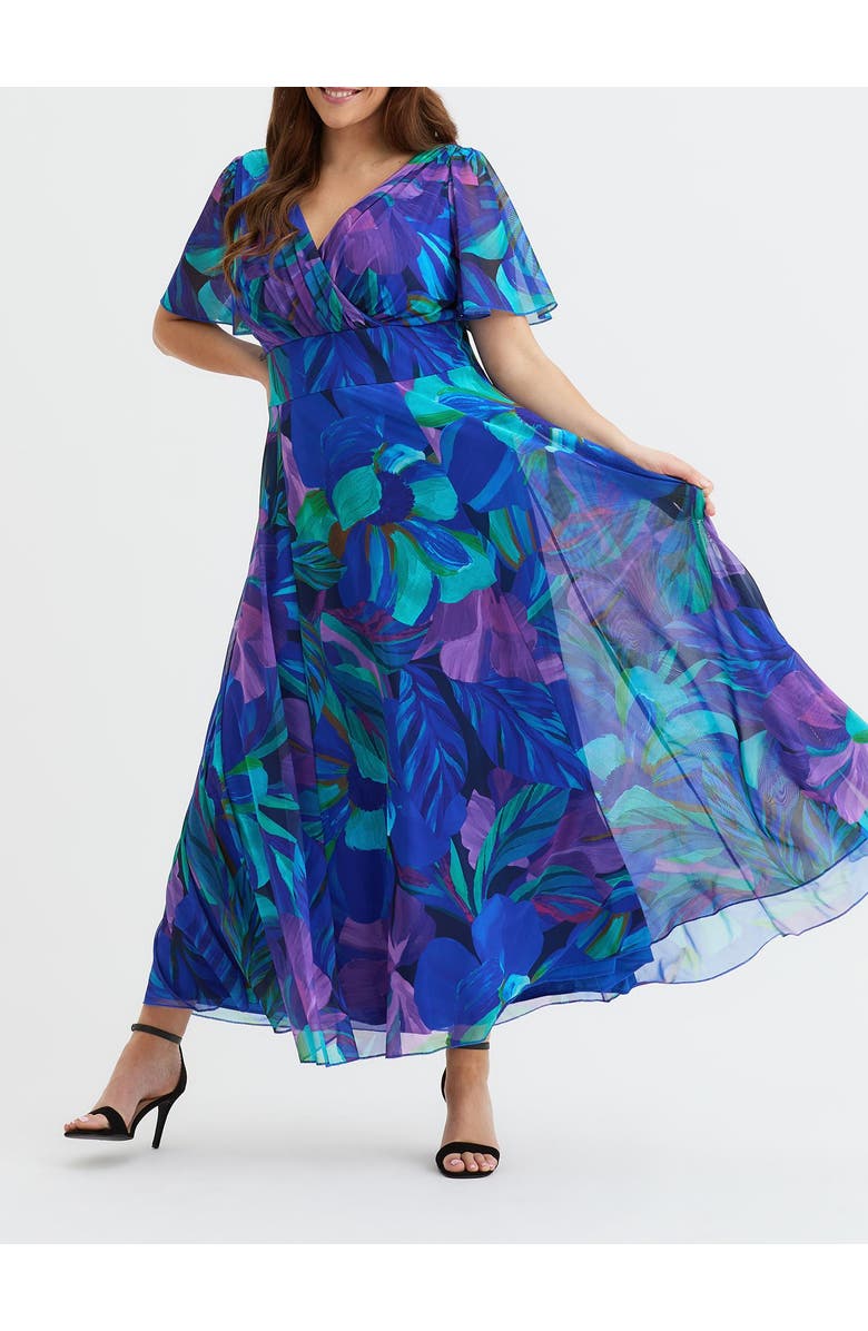 Scarlett
Jo Isabelle Floral Angel Sleeve Maxi Dress, Alternate, color, Blue Purple Multi