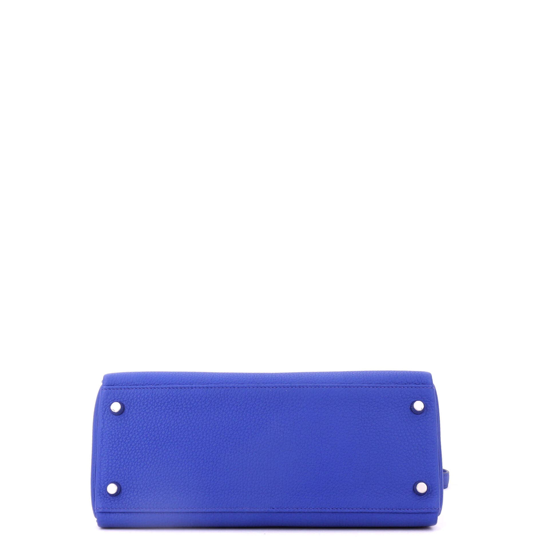 Pre-Owned Hermes Kelly Handbag Blue Togo with Palladium Hardware 28, Alternate, color, Bleu Royal