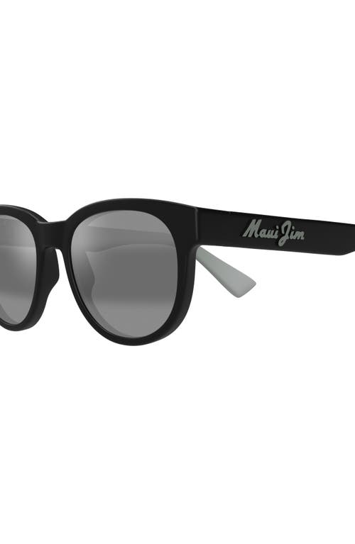 Maui Jim Maoli 52mm Polarizedplus2® Round Sunglasses In Matte Black