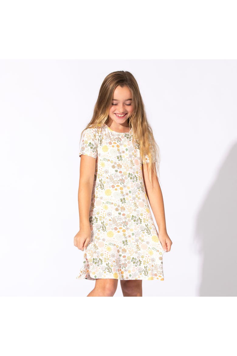 Kids' Fall Floral Short Sleeve Dress, Alternate, color, Fall Floral