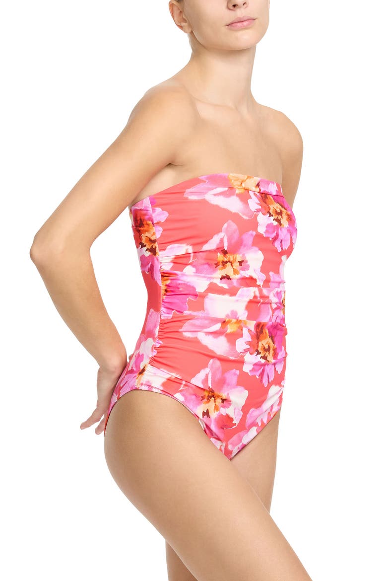 Strapless Bandeau One-Piece Swimsuit, Alternate, color, OUT OF OFFICE PINK