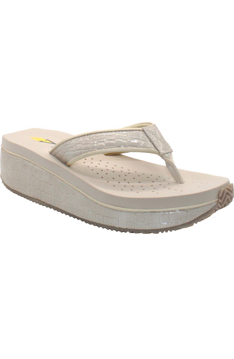Volatile 'Mini Croco' Wedge Sandal, Main, color,