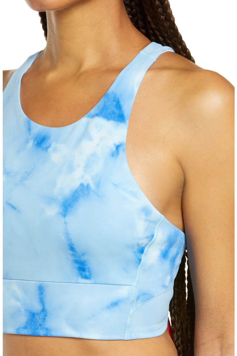 Live In Spray Dye Racerback Bra, Alternate, color, BLUE SPRAY DYE