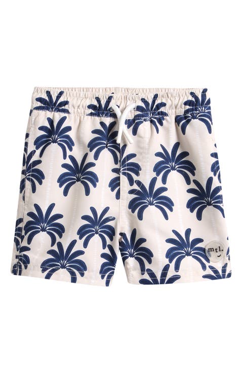 Monstera Leaf Print Swim Trunks (Baby)