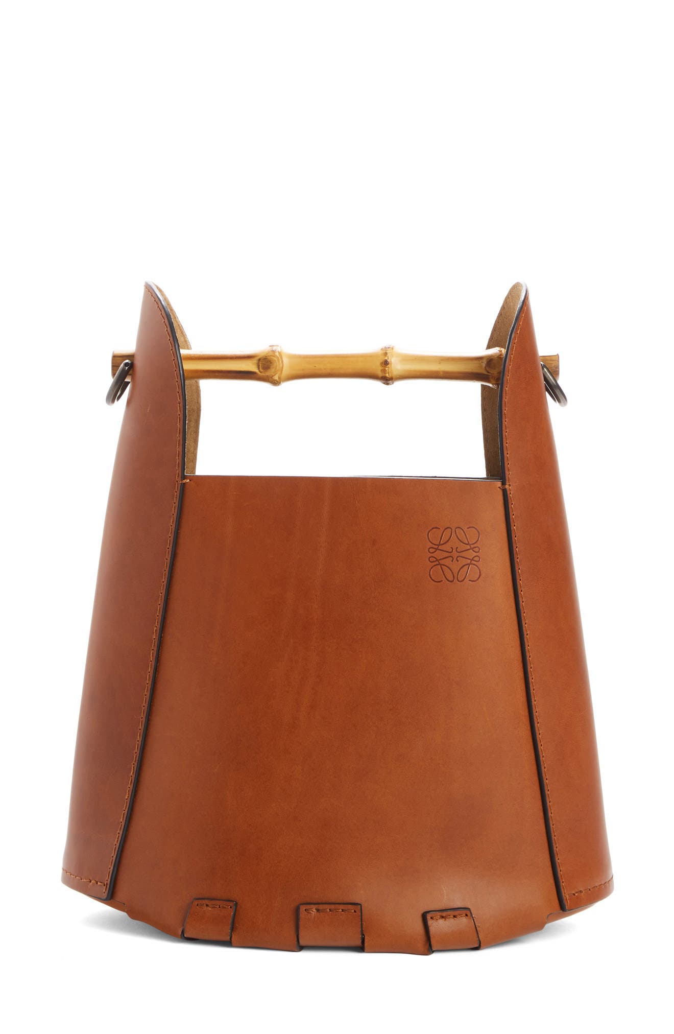 Loewe Bamboo Handle Leather Bucket Bag, Main, color, 