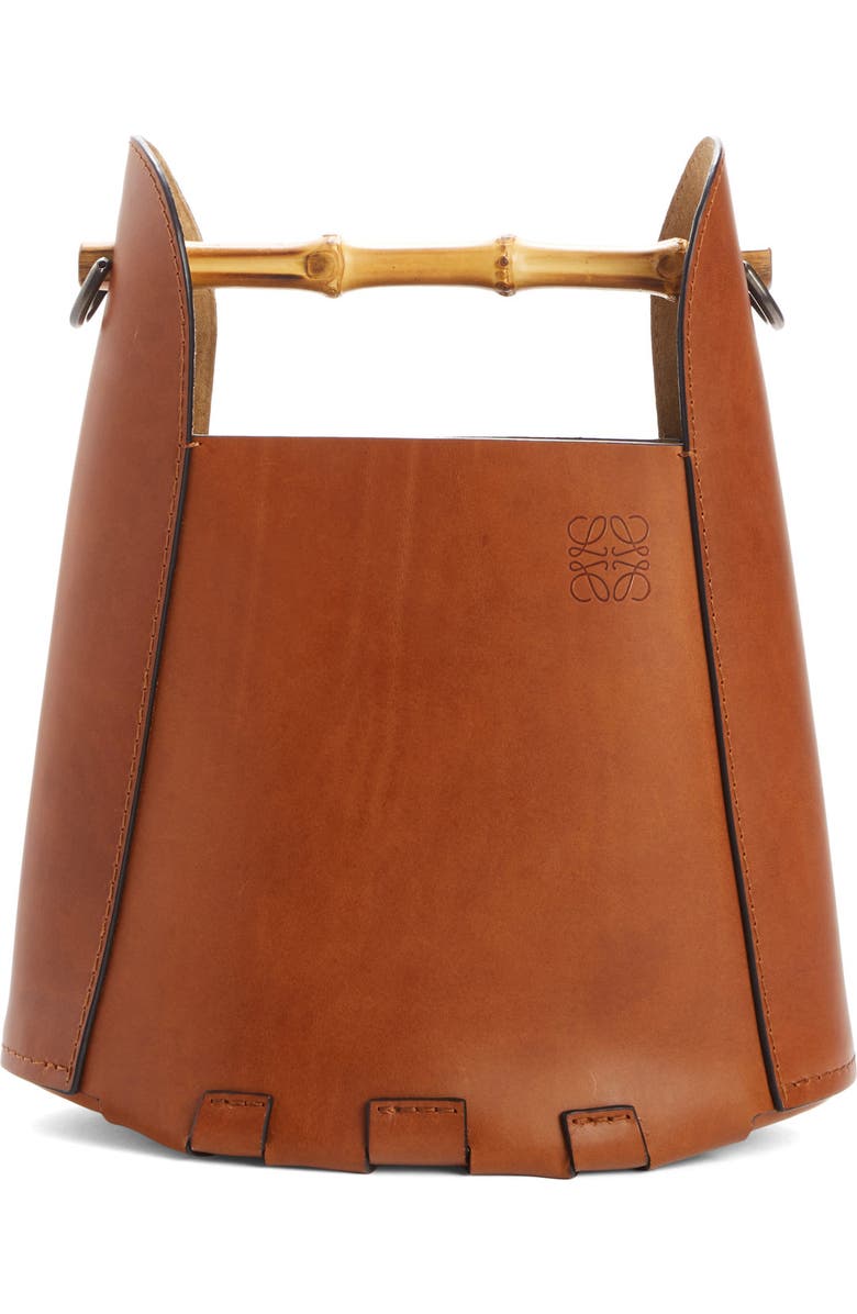 Loewe Bamboo Handle Leather Bucket Bag, Main, color,
