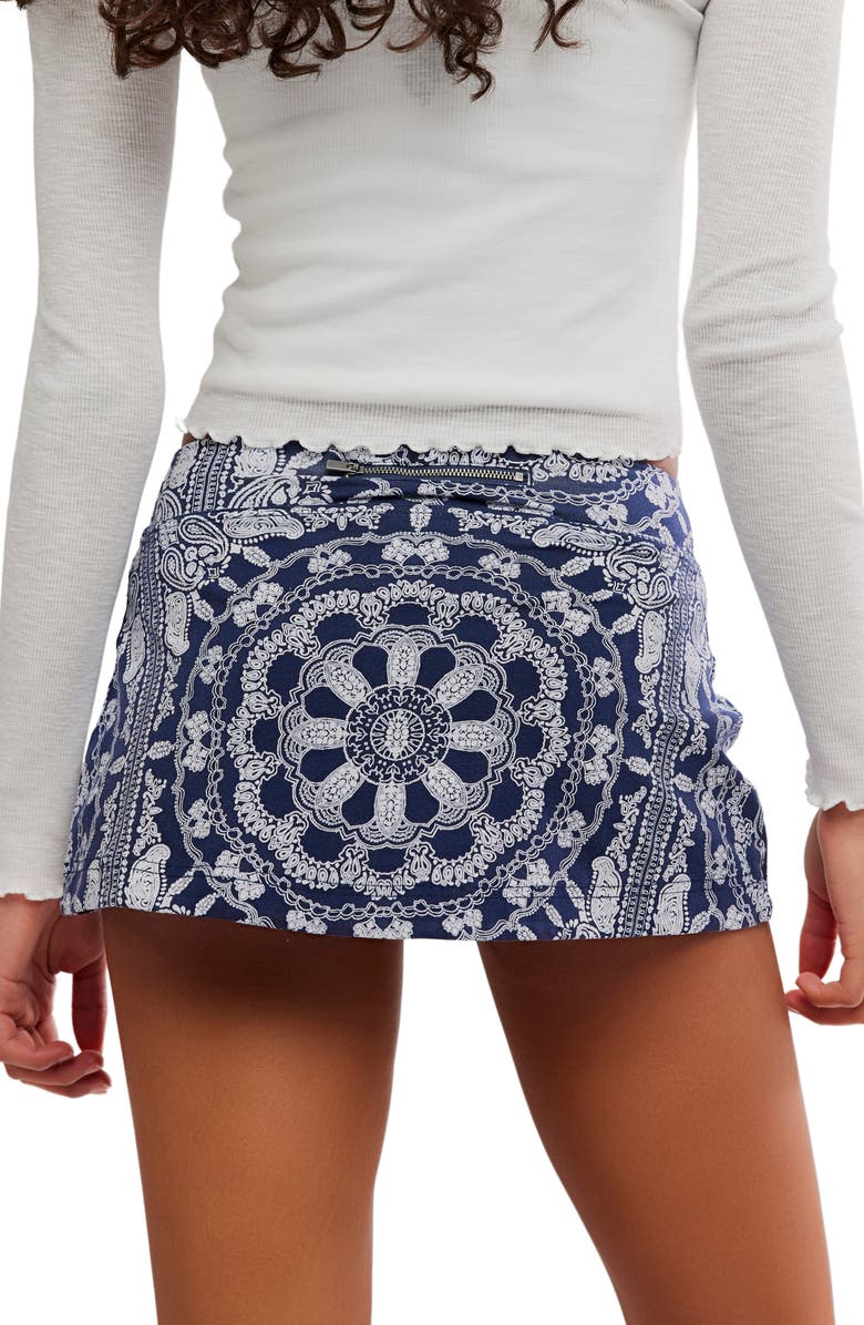 Free People FP Movement Hot Shot Print Skort, Alternate, color, Bandana Navy Combo