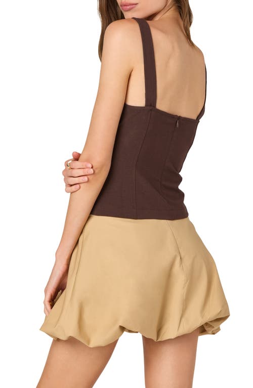 Astr The Label Lace Trim Milkmaid Top In Brown