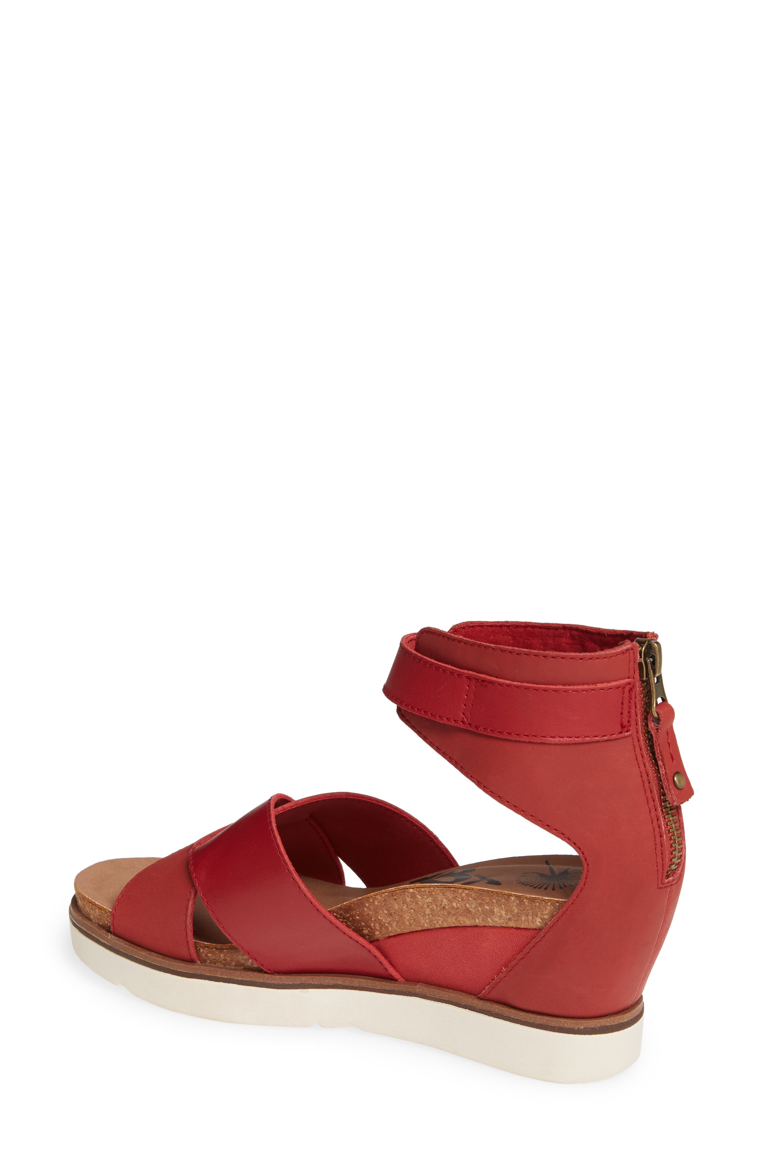Teamwork Ankle Strap Sandal, Alternate, color, APPLE LEATHER