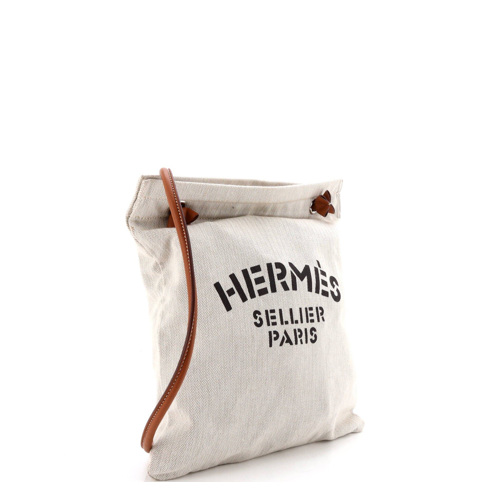 Pre-Owned Hermes Aline Bag Toile MM, Alternate, color, Ecru