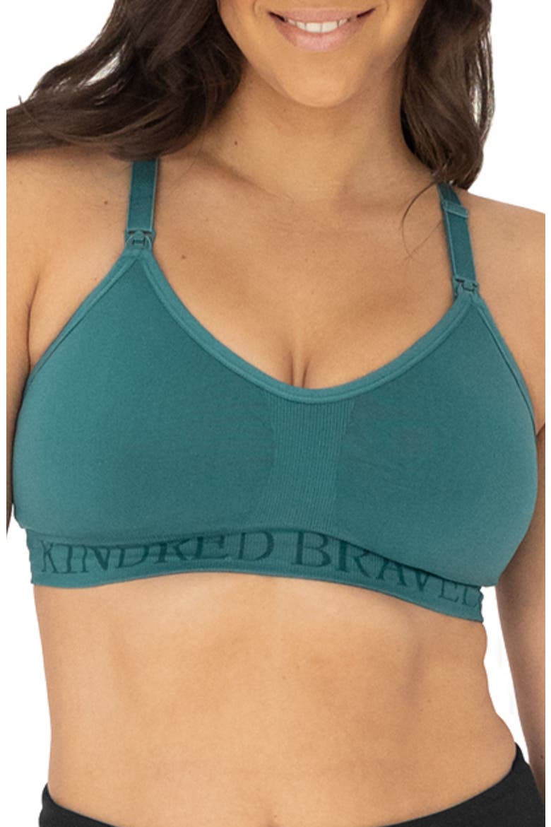 Busty Sublime Hands-Free Pumping & Nursing Sports Bra - Sizing Available in E-I Cup, Main, color, TEAL