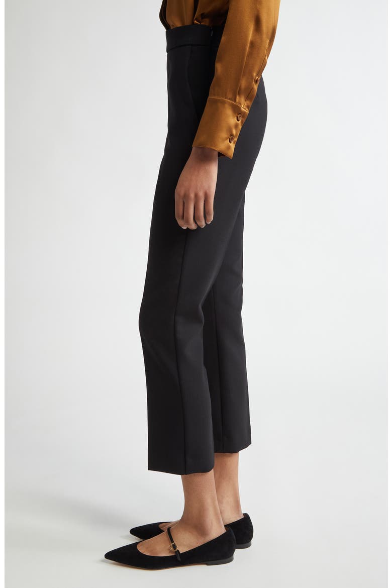 Nepeta Stretch Virgin Wool Flare Leg Ankle Trousers, Alternate, color, BLACK