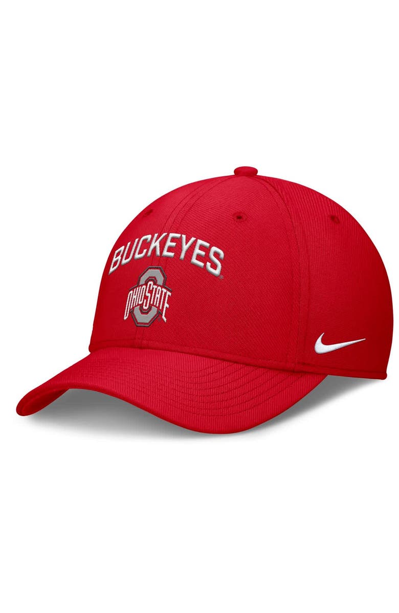 Nike Men's Nike Scarlet Ohio State Buckeyes 2025 On-Field Rise Performance Flex Hat, Main, color,