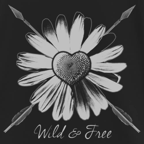 Lost Gods Girl's Wild And Free Sunflower Arrow Graphic T-shirt In Black