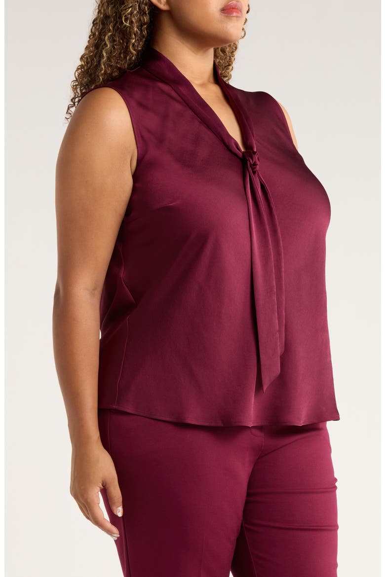 Tie Neck Sleeveless Top, Alternate, color, SHIRAZ