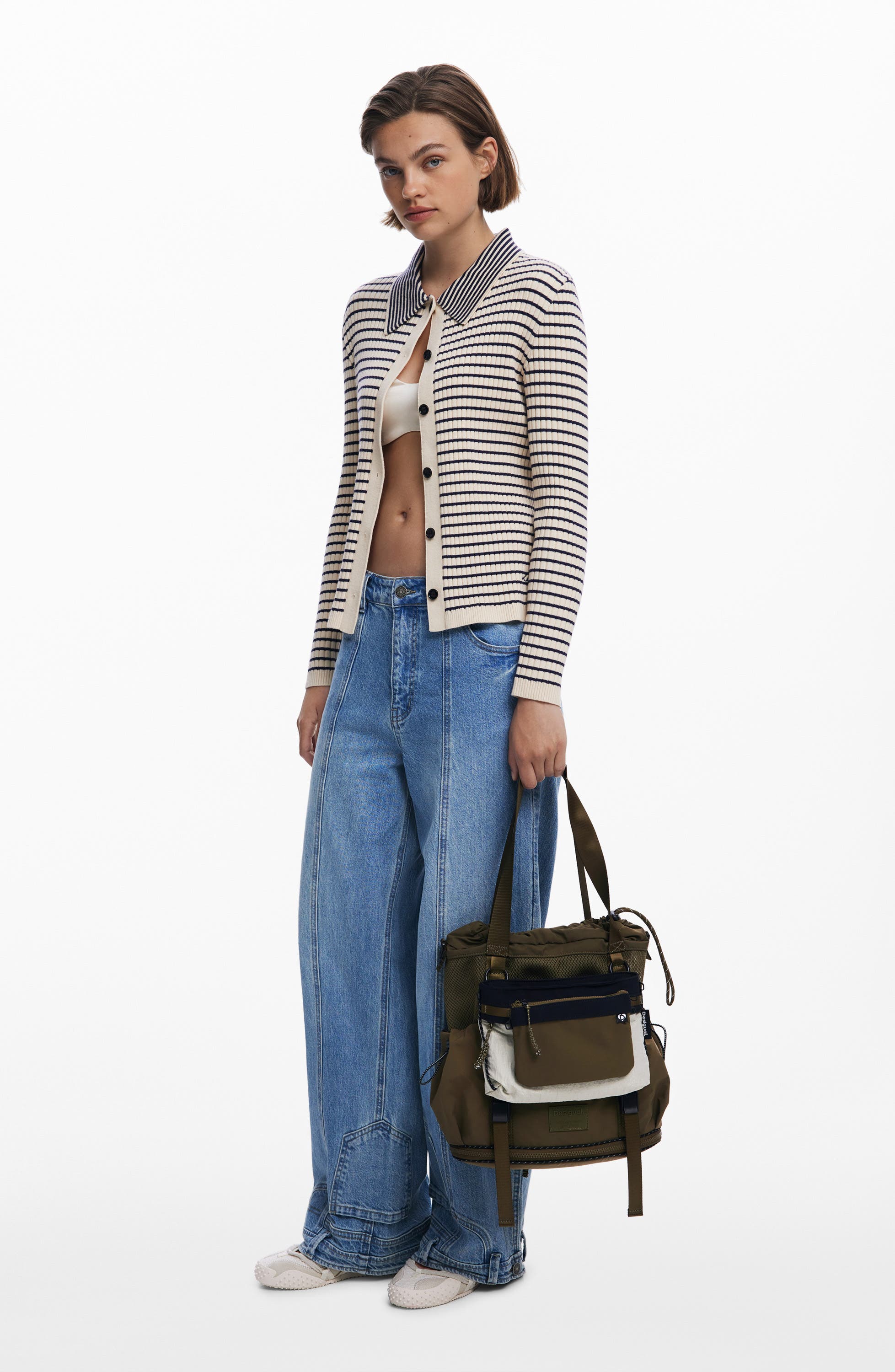 Desigual Large Nylon Modular Backpack, Alternate, color, Khaki