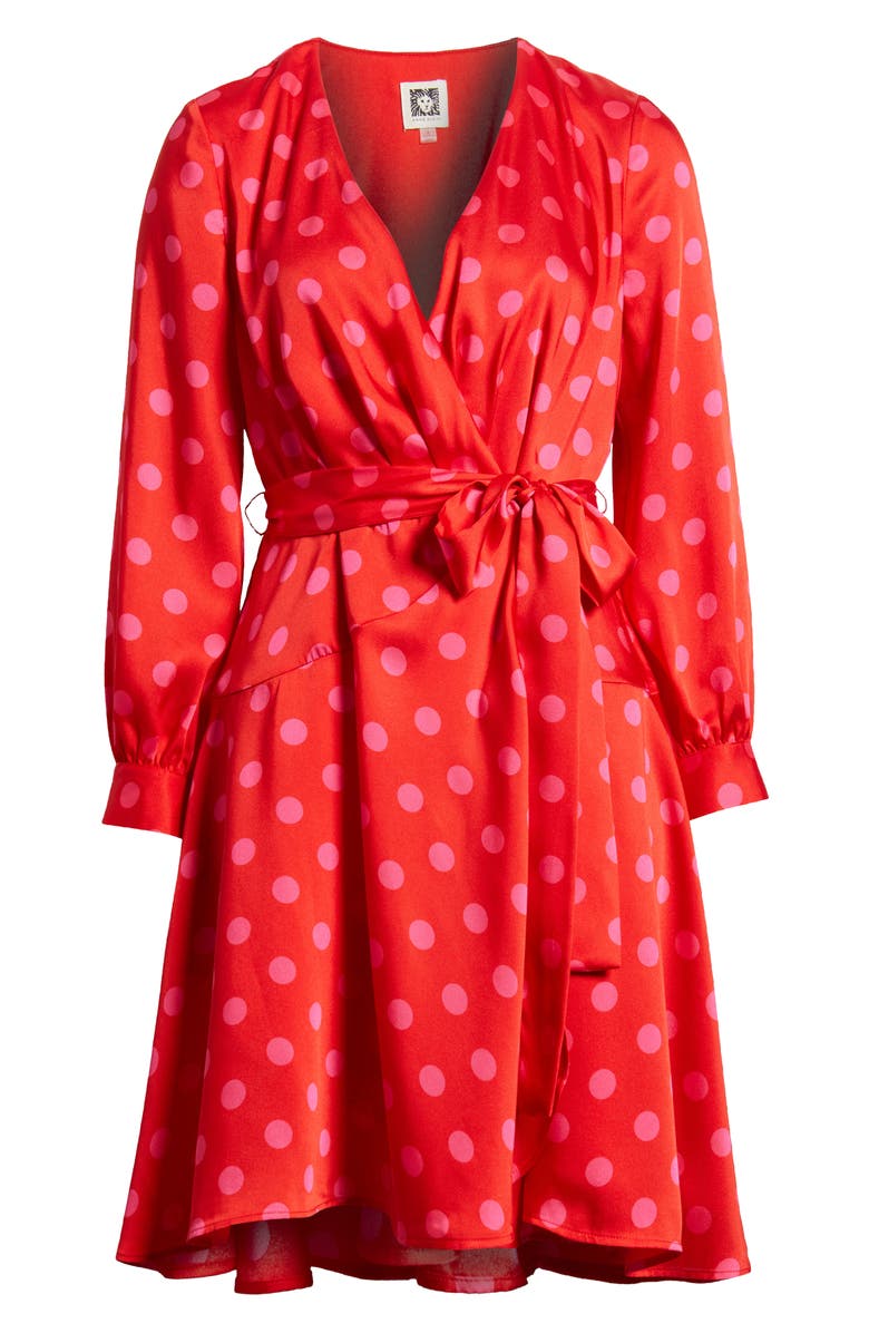 Anne Klein Long Sleeve Faux Wrap Dress, Alternate, color,