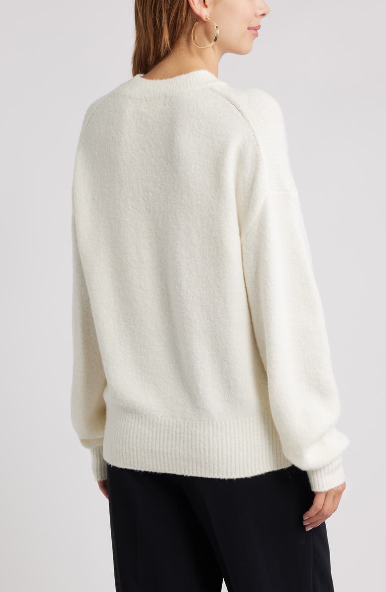 Open Edit Cozy Crewneck Sweater, Alternate, color, White Whisper