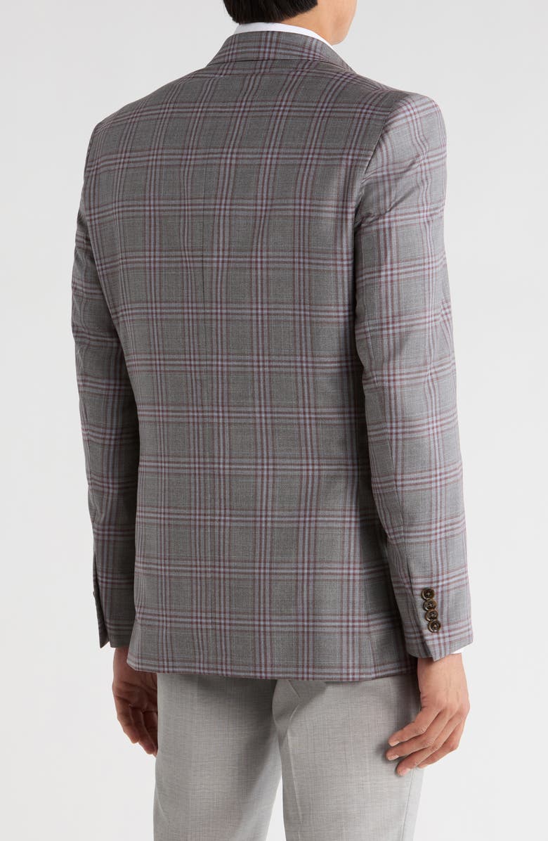 Ted Baker London Jarrow Plaid Wool Sport Coat, Alternate, color, Grey