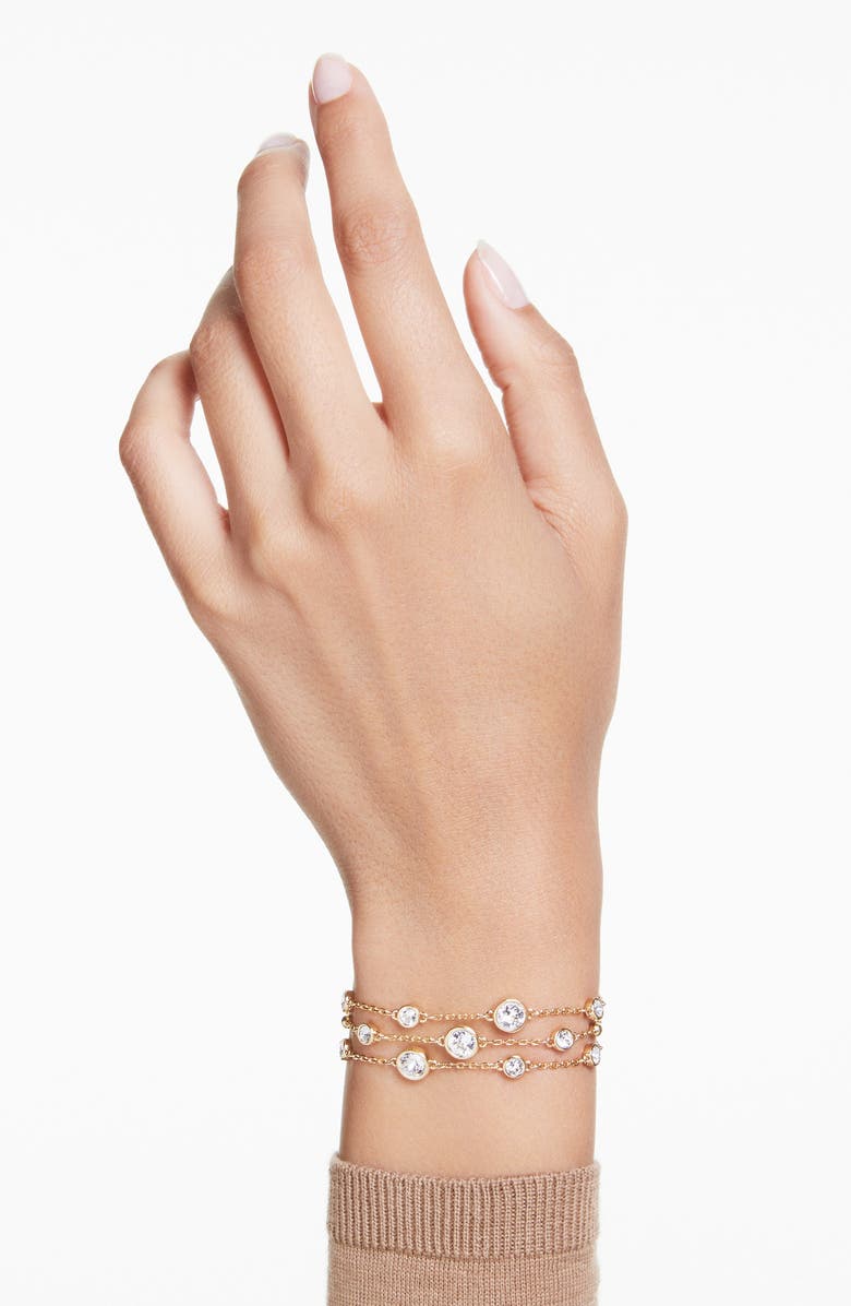 Swarovski Imber Layered Bracelet, Alternate, color, White/ Gold