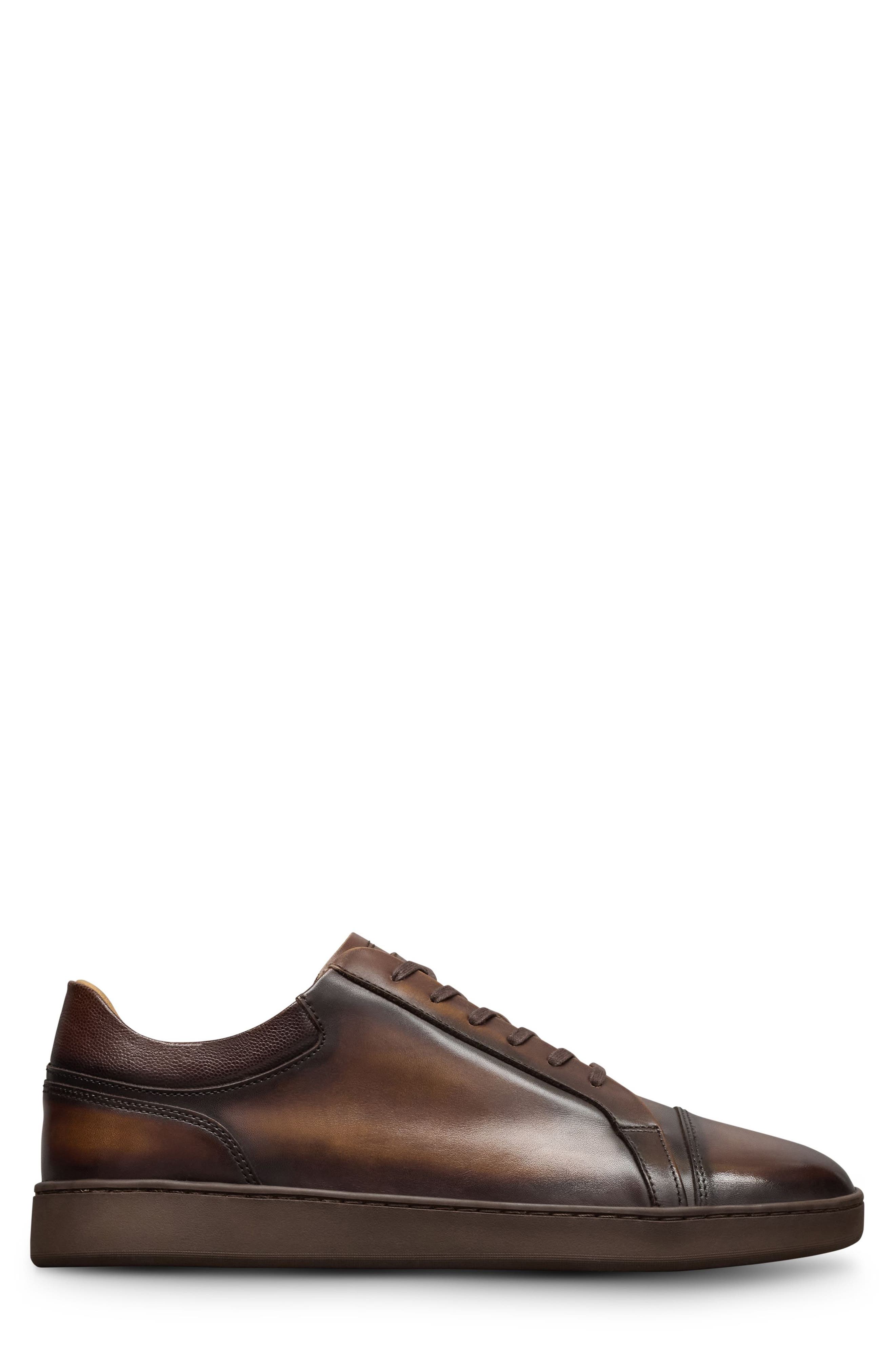 Allen Edmonds Chambers Croc Embossed Cap Toe Sneaker, Alternate, color, Coffee