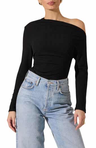 ASTR the Label One Shoulder Textured Top