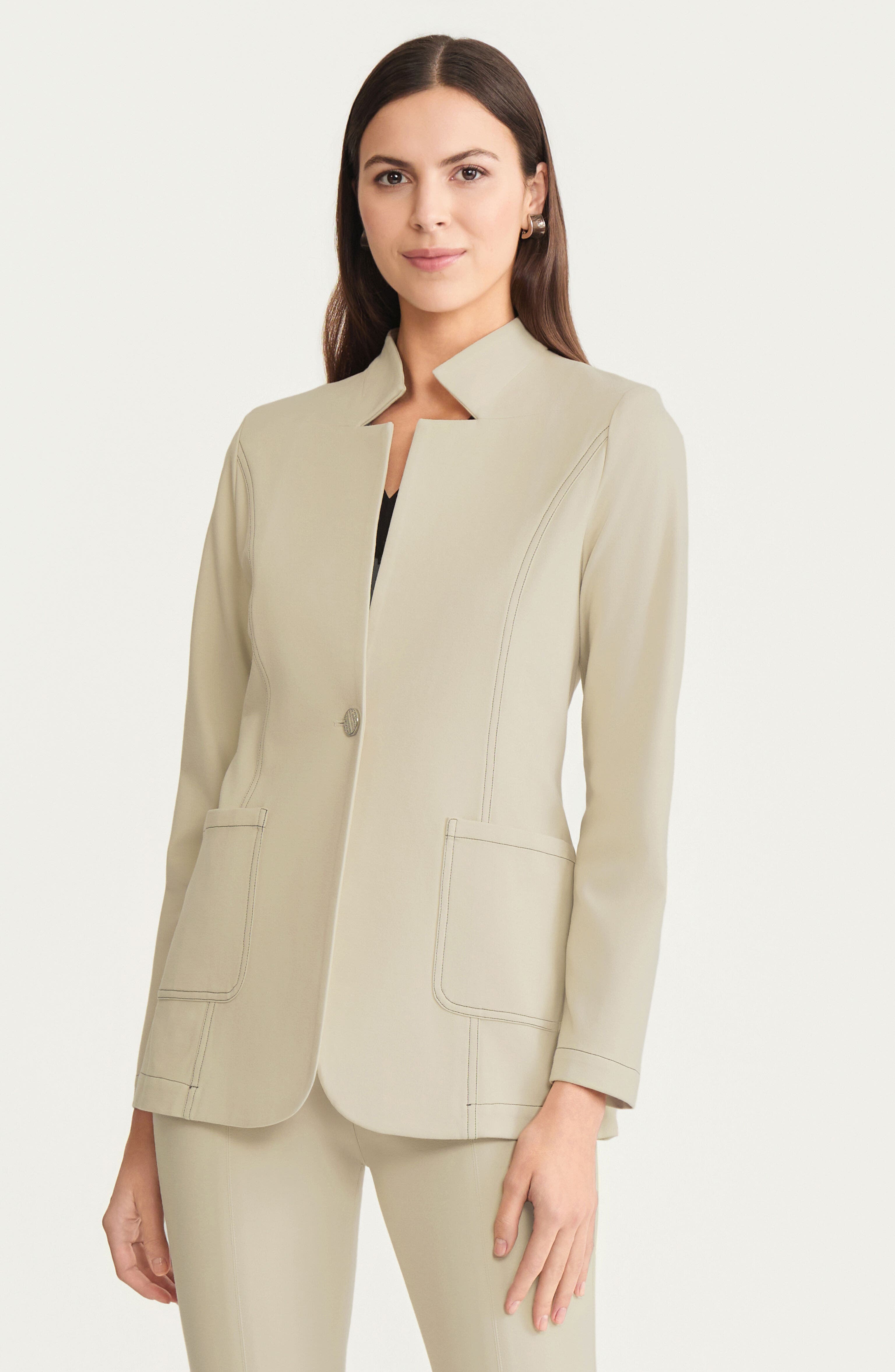 Tailored LuxeStretch Ponte Single Button Blazer