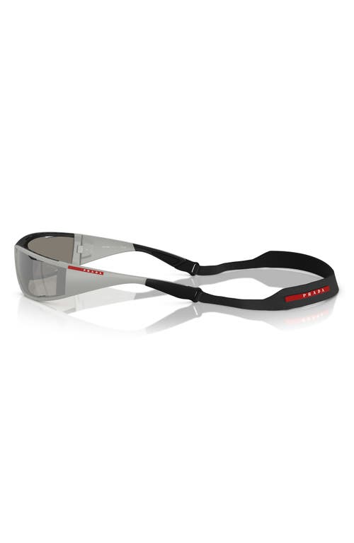 Prada Linea Rossa 85mm Rectangular Sunglasses In Grey Silver