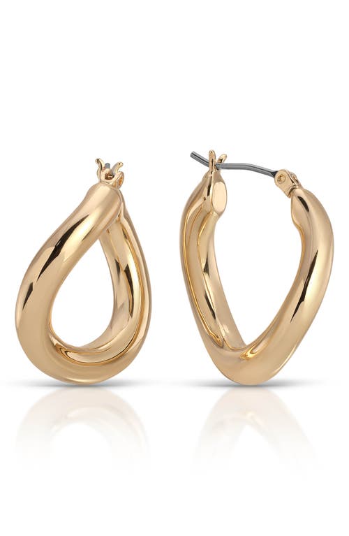 Ettika Curved Classic Hoop Earrings In Gold