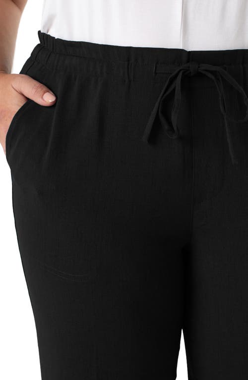 Liverpool Los Angeles Plus Size Crop High-rise Cargo Pants In Black