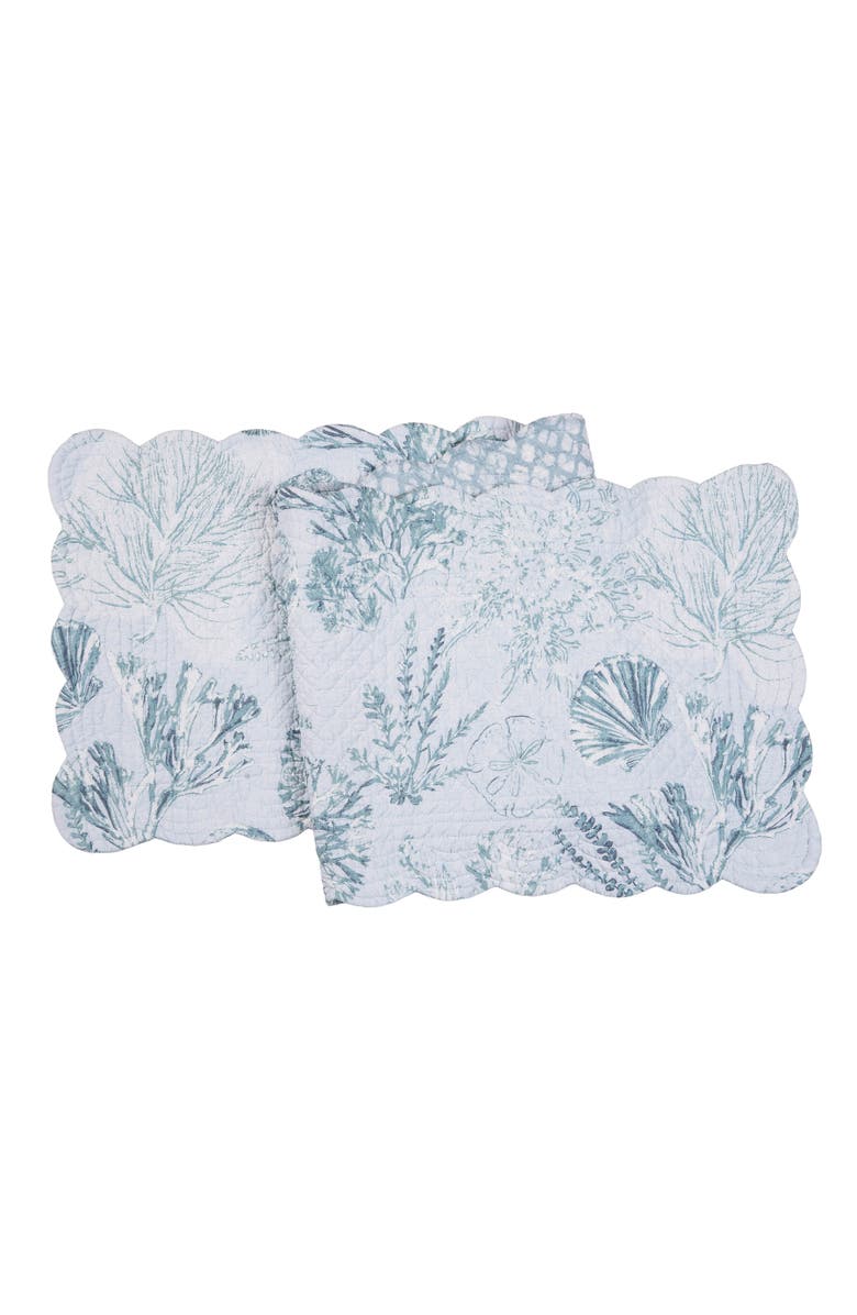 C&F Home Cerulean Breeze Coastal Marine Print Quilted Table Runner 14" x 51", Main, color, Blue