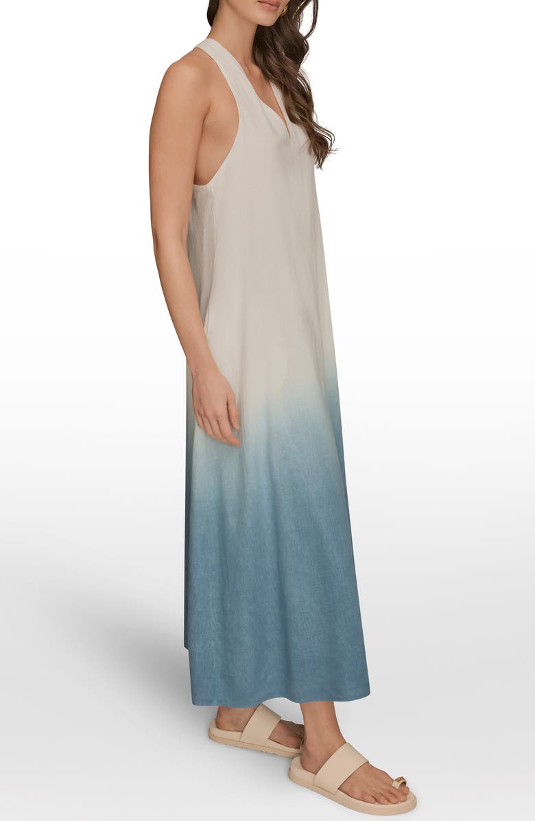 Donna Karan New York V-Neck Sleeveless Maxi Dress, Alternate, color, Washed Indigo D