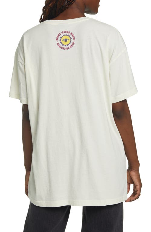 Coney Island Picnic Meditation Club Organic Cotton Graphic Tee In Washed Cream