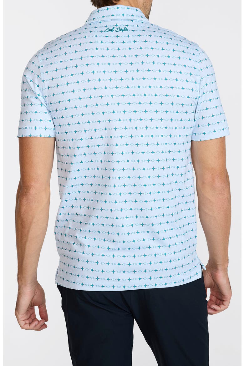 Geo Print Piqué Performance Golf Polo, Alternate, color, SWING CYPHER - BABY BLUE