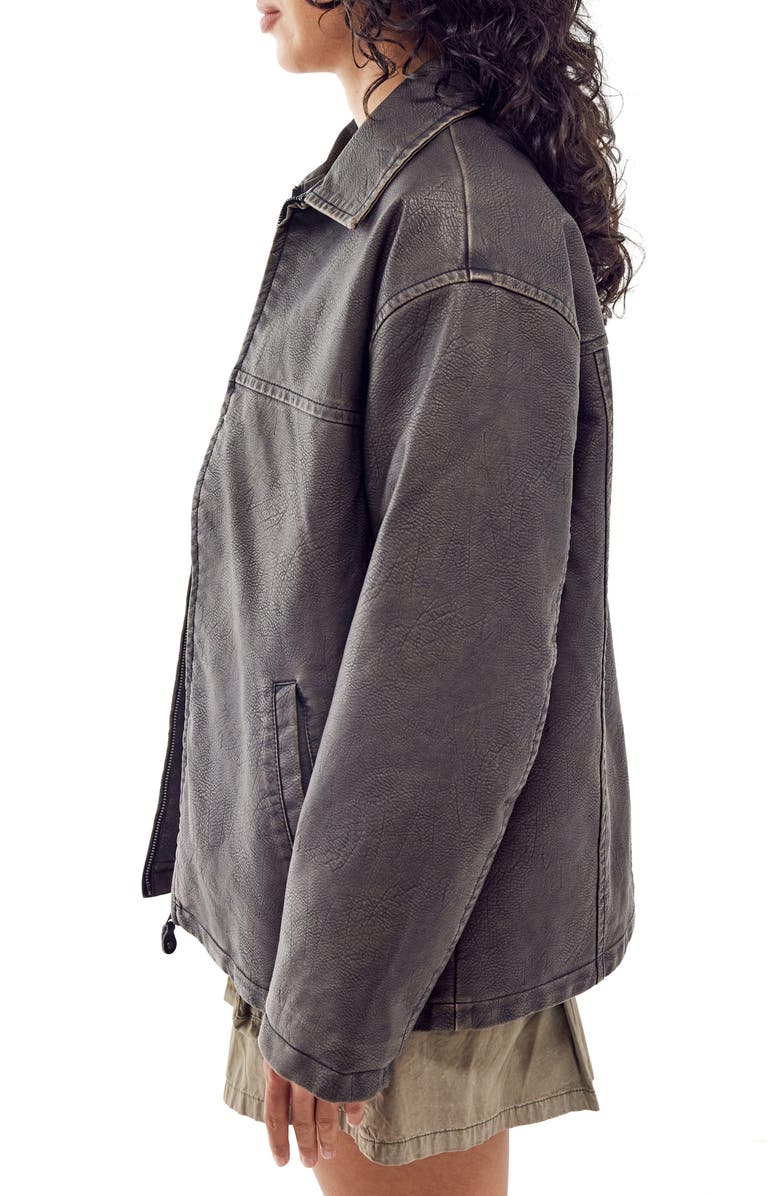 BDG Urban Outfitters Wadded Faux Leather Jacket, Alternate, color,