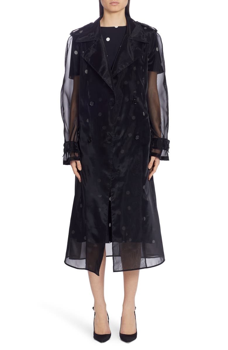 Dolce&Gabbana Sheer Organza Trench Coat, Alternate, color, 