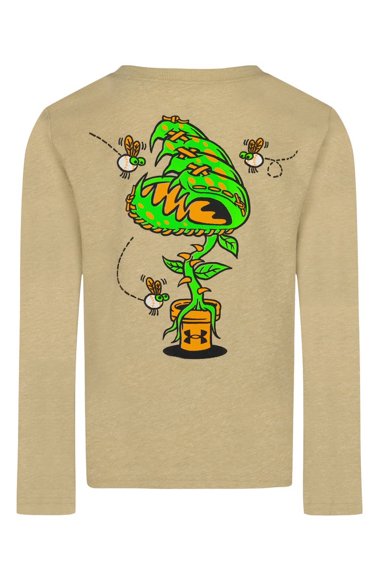 Under Armour Kids' UA Baseball Fly Trap Long Sleeve Graphic T-Shirt, Alternate, color, Field Khaki